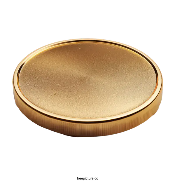[Transparent Background PNG]Close-up View Golden Metallic Lid