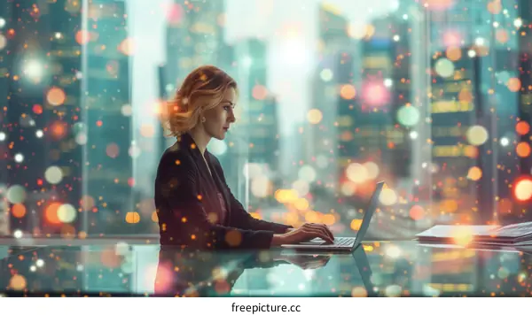 Businesswoman at Work in a Modern Office