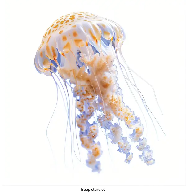 Vibrant Jellyfish Illustration on White Background