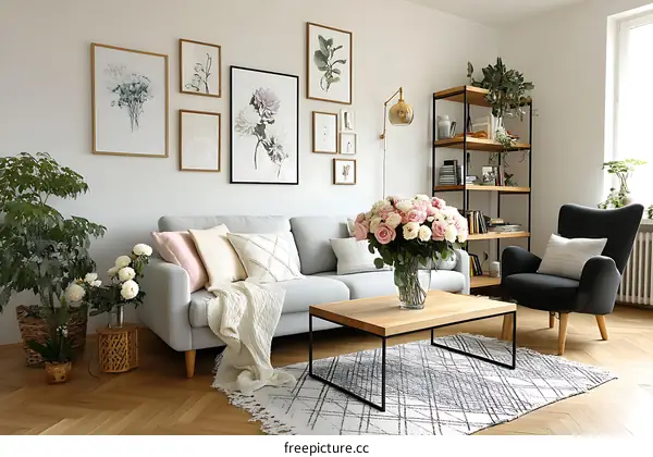 Modern Living Room Interior Design with Artwork