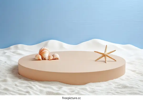 Summer Beach Seashell Display Stage