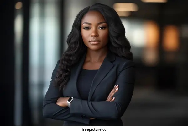 Confident African American Business Woman Portrait
