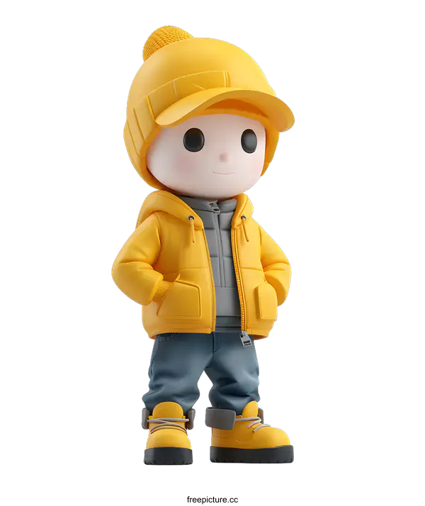 [Transparent Background PNG]3D Character in Winter Clothes