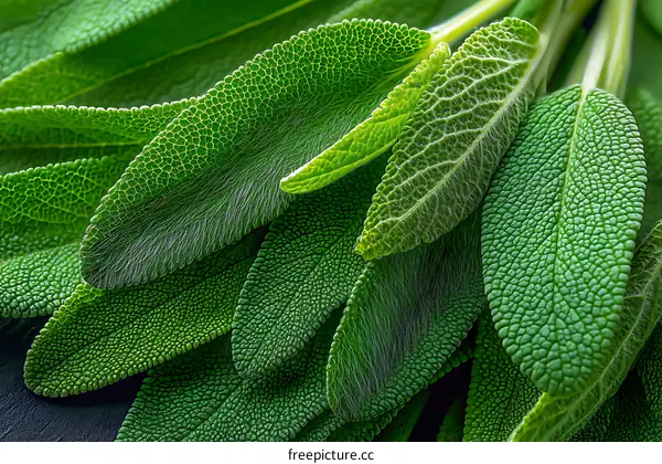 Close Up of Fresh Sage Leaves