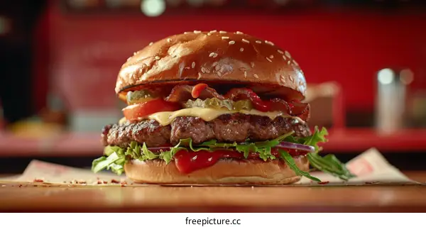 Bacon Cheeseburger with fresh toppings