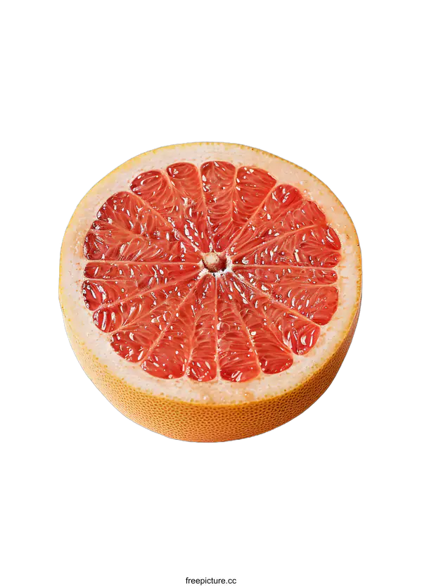 [Transparent Background PNG]Half a Ripe Grapefruit on White Background