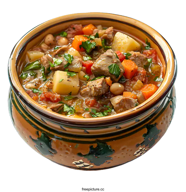 [Transparent Background PNG]Hearty Beef and Vegetable Soup