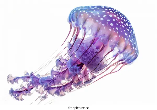 purple jellyfish with white background