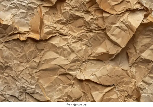 Crumpled brown paper texture background