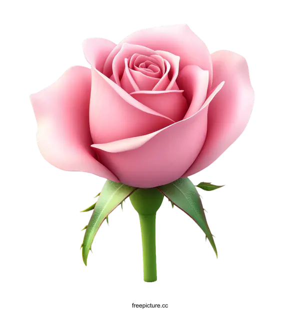 [Transparent Background PNG]Beautiful Pink Rose Illustration