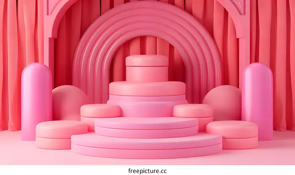 Abstract Pink Geometric Shapes Background