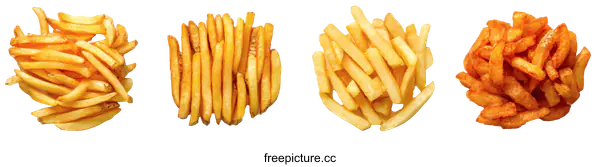 [Transparent Background PNG]Various Types of Crispy French Fries
