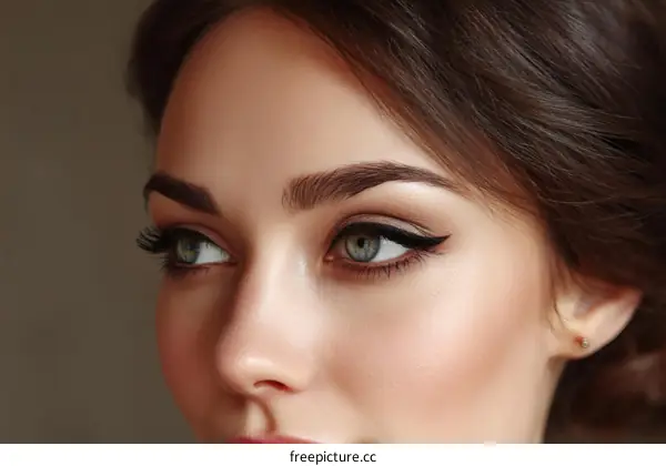 Close-up Beauty Portrait of a Caucasian Woman