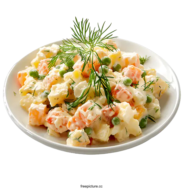[Transparent Background PNG]Russian salad with dill
