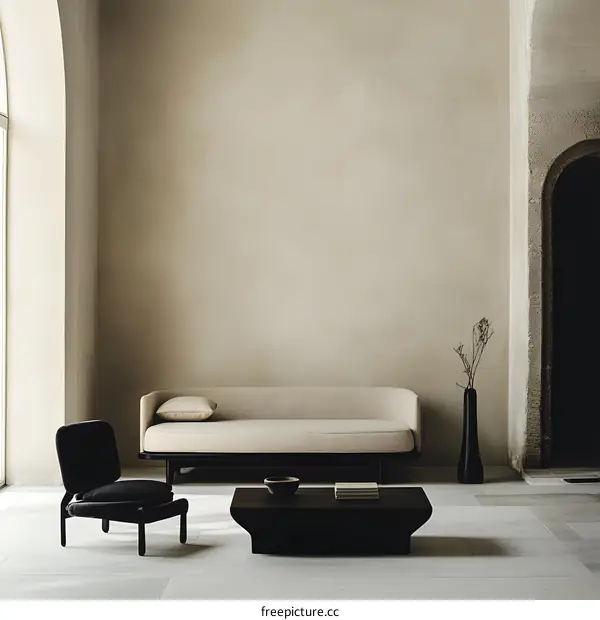 Minimalist Living Room Interior Design with Neutral Color Palette and Natural Light