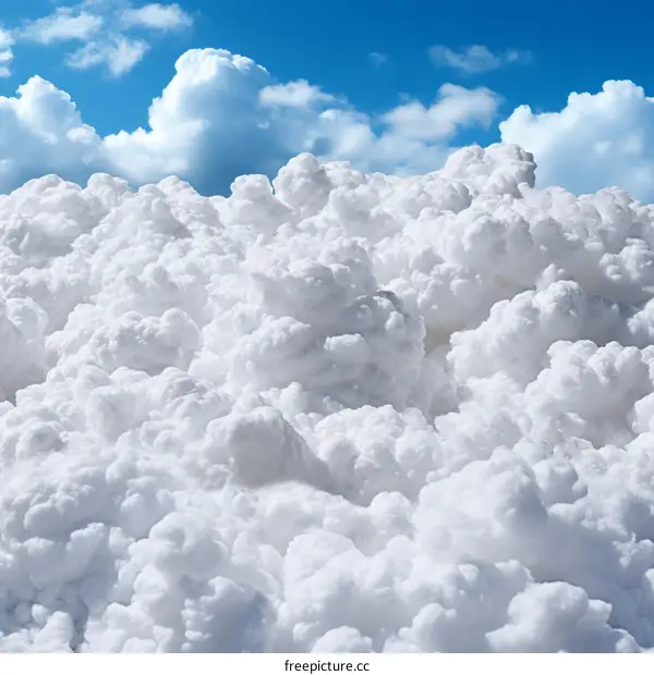 Large white cloudscape with blue sky and white clouds