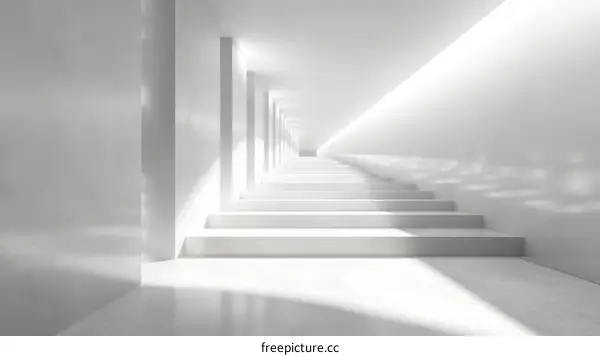 White Modern Architecture Stairway Interior Design