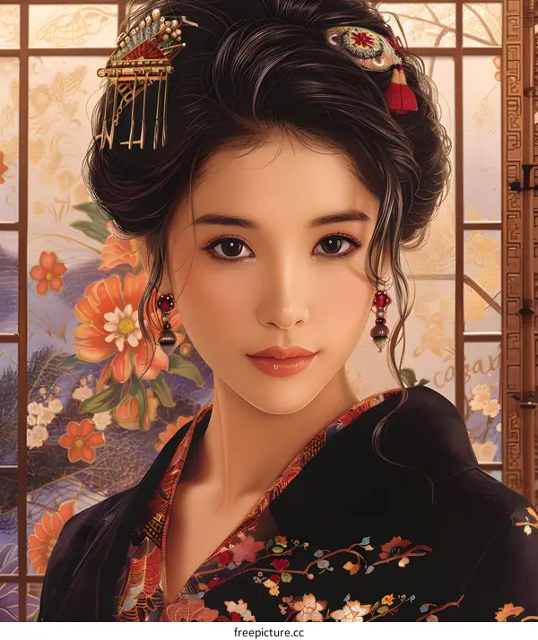 Portrait of a Japanese woman