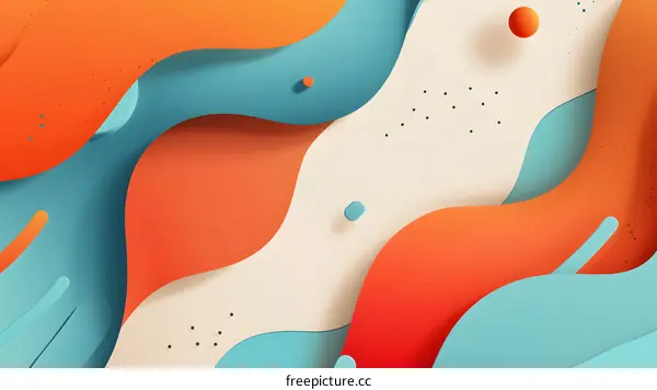 Abstract Wavy Background With Blue And Orange