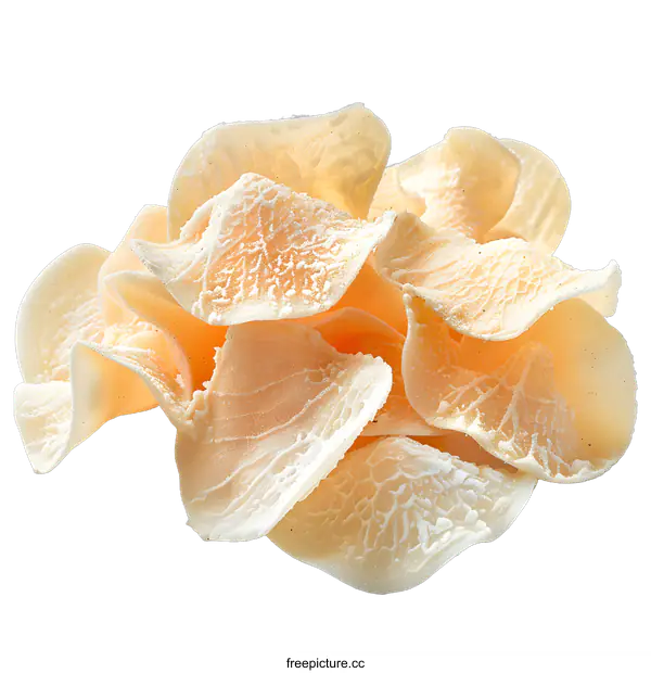 [Transparent Background PNG]Close up of a pile of dried shitake mushrooms