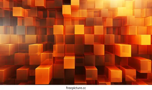 Orange Cubes in 3D Space