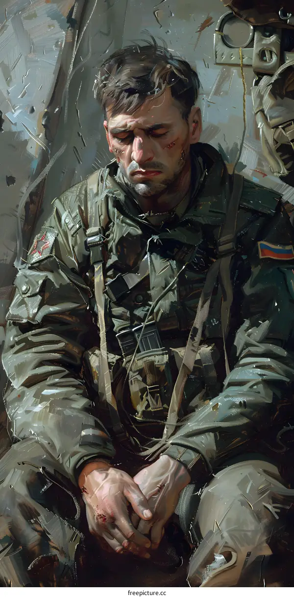 The Soldiers Rest a Moment of Peace in the Midst of War