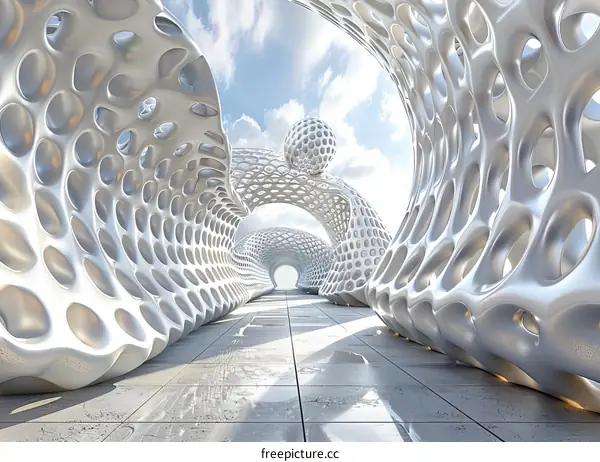 Parametric Exoskeleton Tunnel: Futuristic Architecture