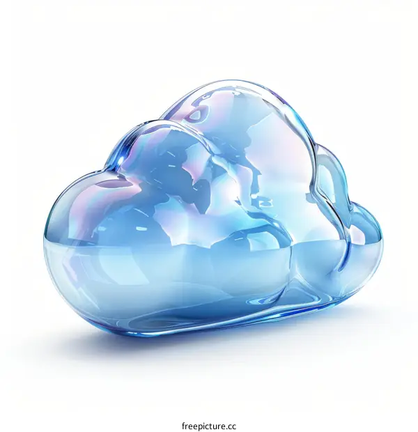 3D illustration of a blue cloud