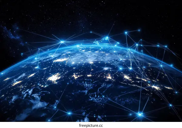 Global Network Connectivity Earth Illustration