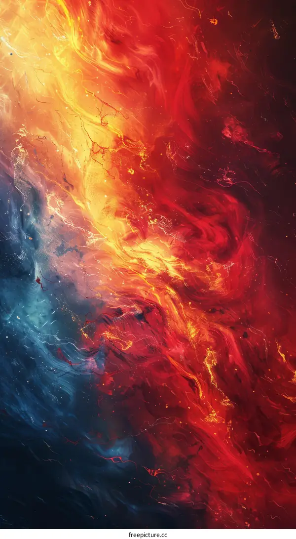 Fire and Ice Abstract Painting