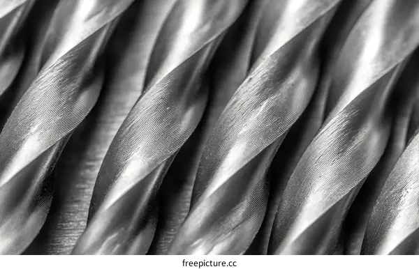 Close-up View of Metal Drill Bits