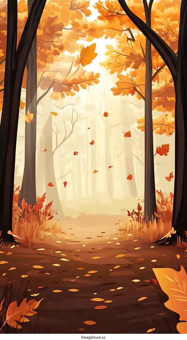 Autumn Forest Pathway Illustration