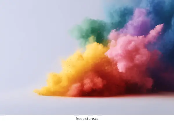Rainbow Colored Powder Explosion Abstract Art
