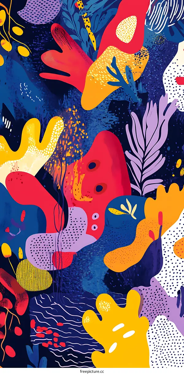 Abstract Colorful Floral Pattern Illustration