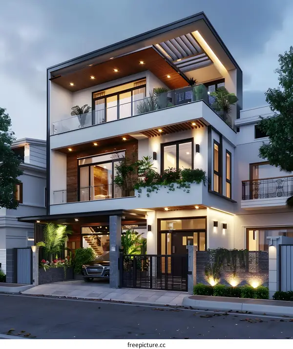 A Three-story Villa with Modern Style