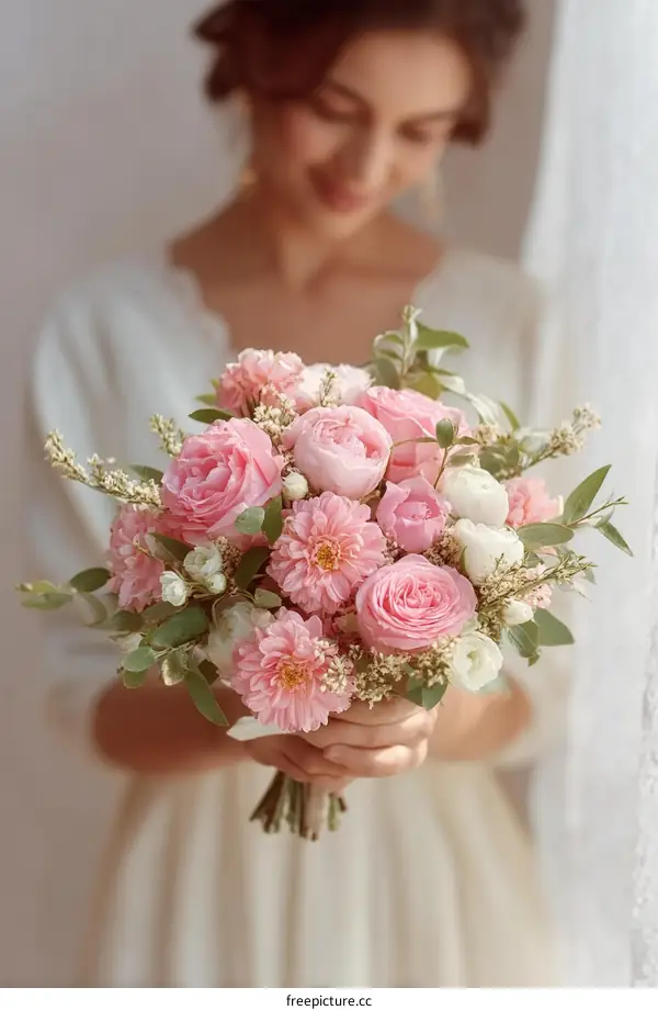 Beautiful Wedding Bouquet Held by a Woman