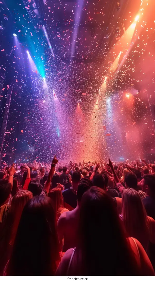 Ecstatic Crowd at a Music Festival