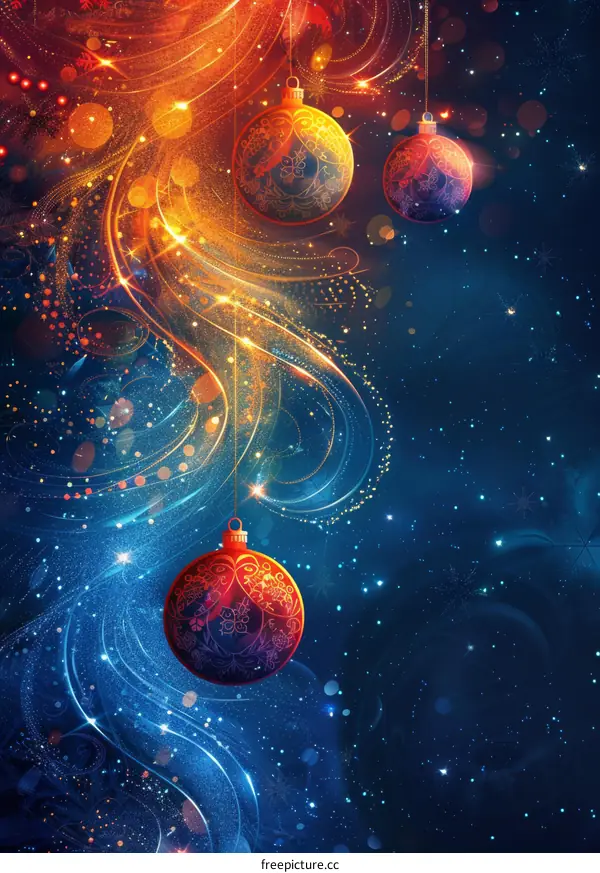 Red Christmas Ornament with Glitter