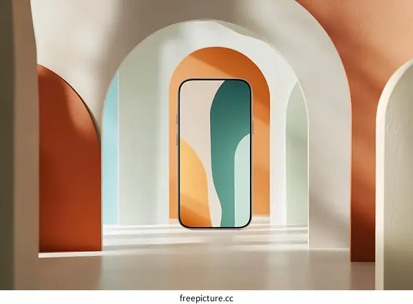 Modern Minimalist Archway with Smartphone Mockup