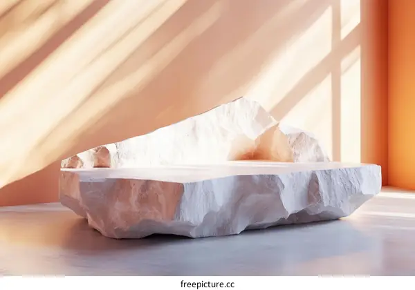 Minimalist White Stone Product Display Podium