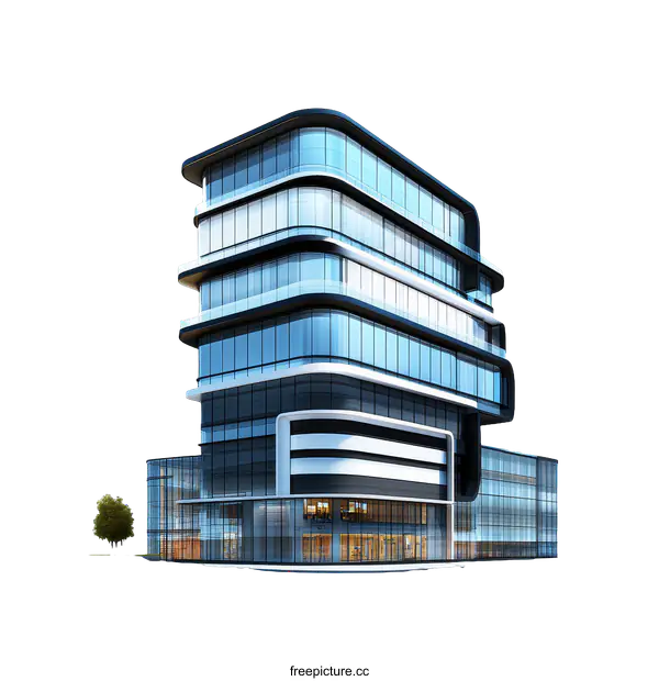 [Transparent Background PNG]Modern Architecture Design of a Multi-Story Building