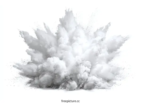 Powerful Explosion of White Powder