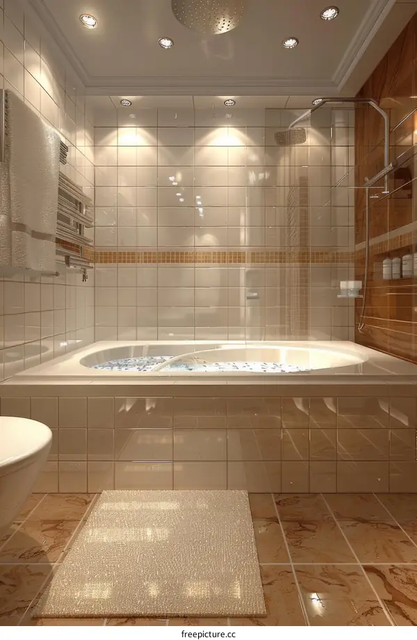 Modern Bathroom Design with Jacuzzi Tub