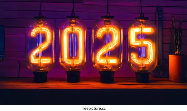 Neon Light Bulbs Displaying 2025
