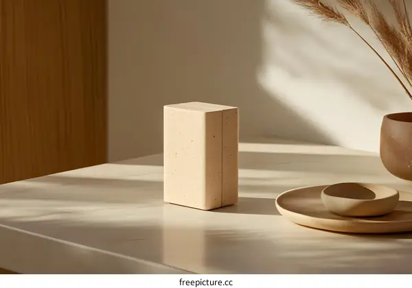 Beige Minimalist Product Mockup With A Beige Tray