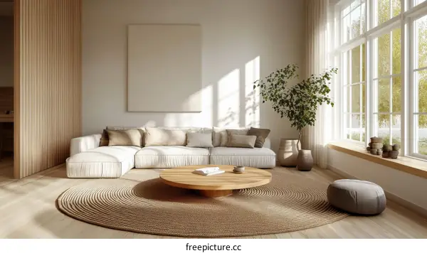 Modern Minimalist Living Room Design Illustration