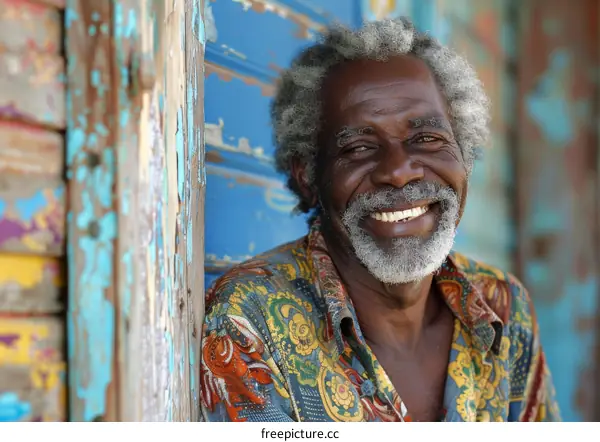 Smiling Senior Man From the Caribbean