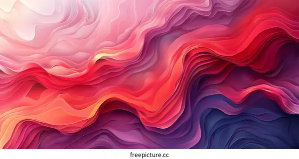 Abstract Colorful Layered Wave Design
