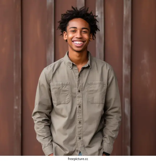 Portrait of a young African-American man smiling