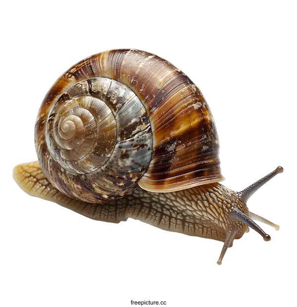 [Transparent Background PNG]A snail isolated on a white background